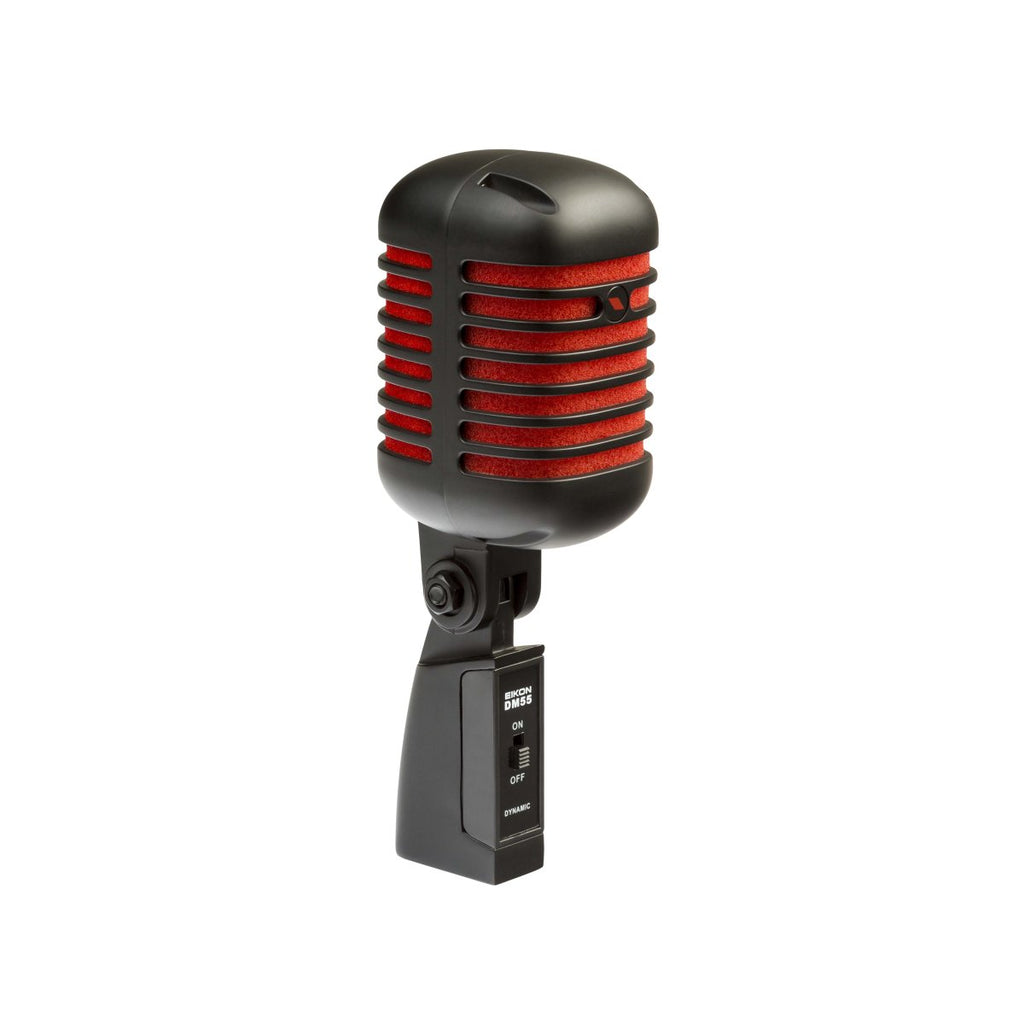 Eikon DM55V2RDBK Vintage Professional Vocal Dynamic Microphone - Satin Black And Red - Packshot 2
