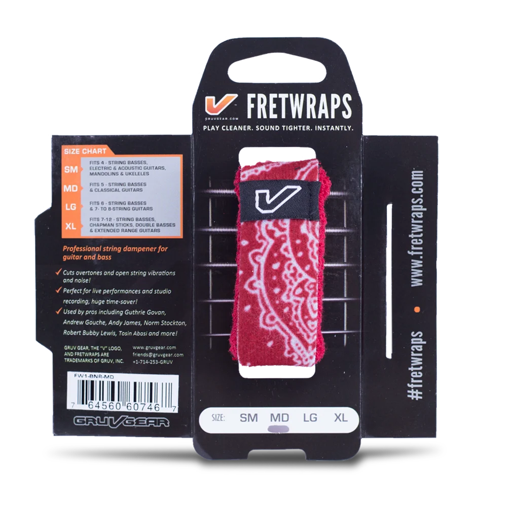 Gruv Gear FretWraps "Bandana" String Muters 1-Pack (Red, Medium)