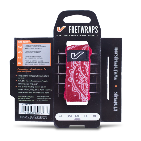 Gruv Gear FretWraps "Bandana" String Muters 1-Pack (Red, Medium)