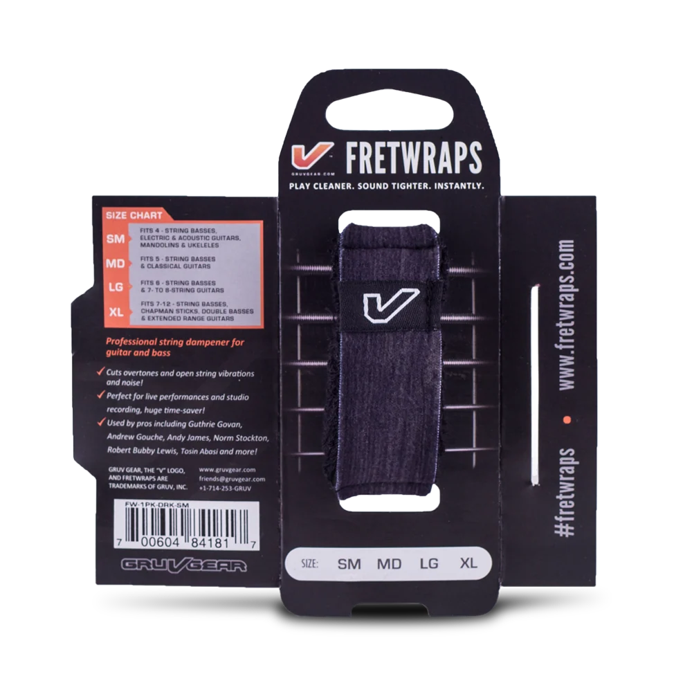 Gruv Gear FretWraps Wood "Ebony" String Muters 1-Pack (Medium)