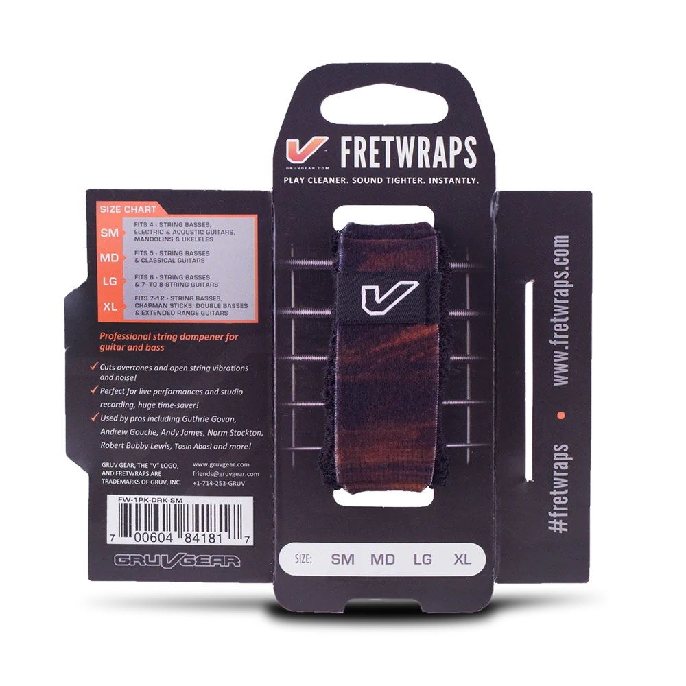 Gruv Gear FretWraps Wood "Walnut" String Muters 1-Pack (Small)
