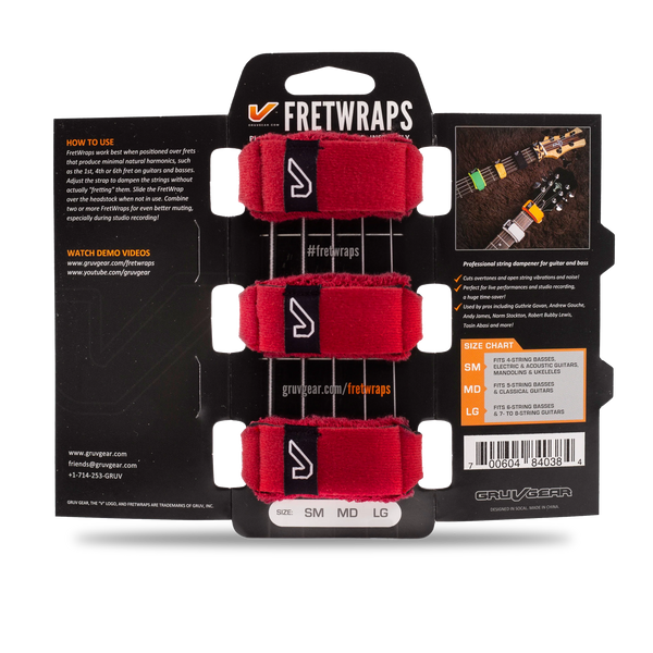 Gruv Gear FretWraps HD "Fire" 3-Pack (Red, Small)