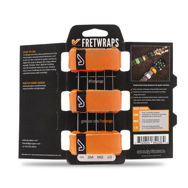 Gruv Gear FretWraps HD "Flare" 3-Pack (Orange, Medium)