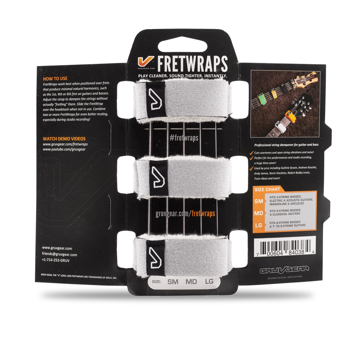 Gruv Gear FretWraps HD "Stone" 3-Pack (White, Medium)