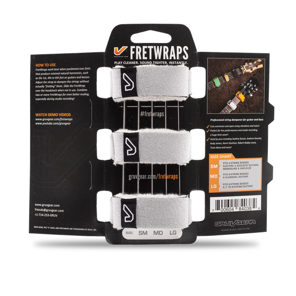 Gruv Gear FretWraps HD "Stone" 3-Pack (White, Medium)