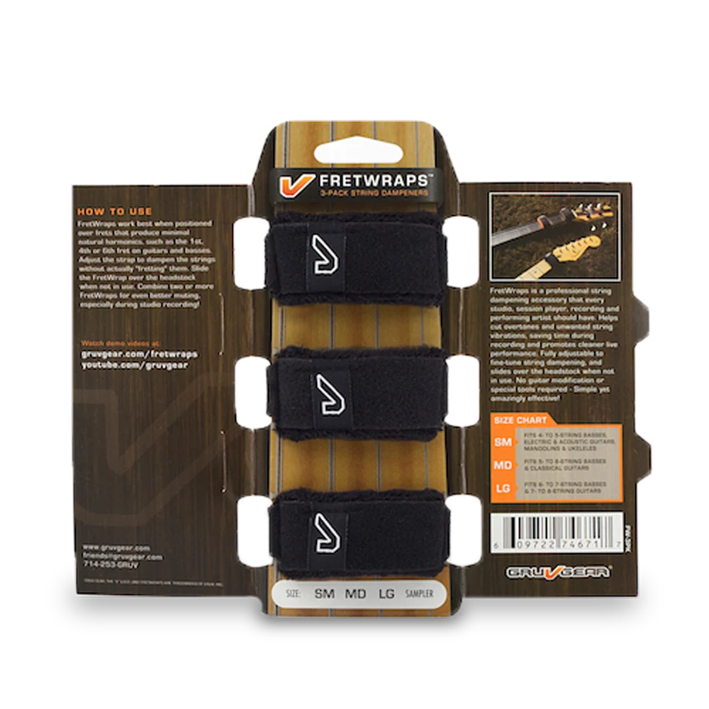 Gruv Gear FretWraps String Muters 3-Pack (Black, Medium)