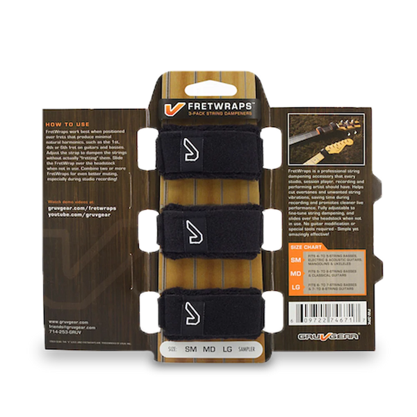 Gruv Gear FretWraps String Muters 3-Pack (Black, Medium)