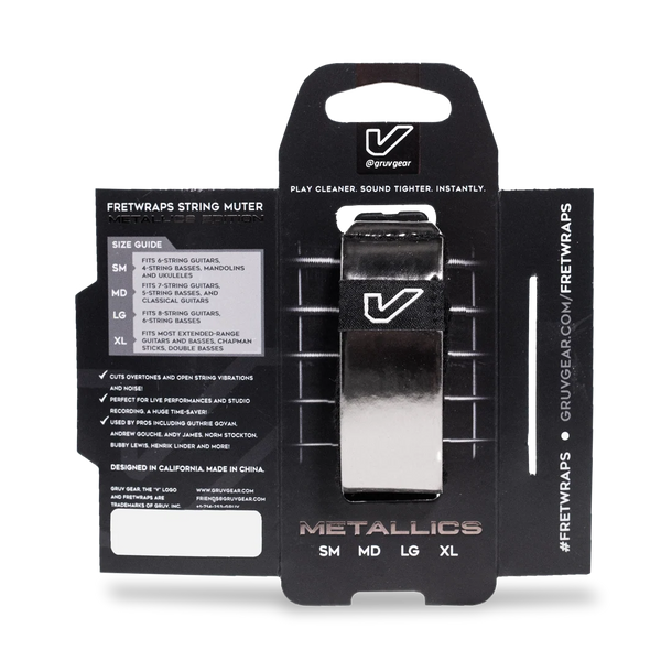 Gruv Gear FretWraps Metallics 1-Pack (Titanium, Medium)
