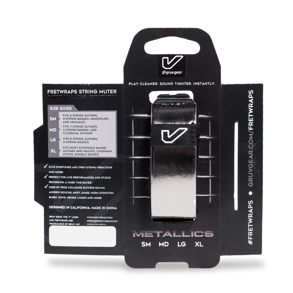 Gruv Gear FretWraps Metallics 1-Pack (Titanium, Small)