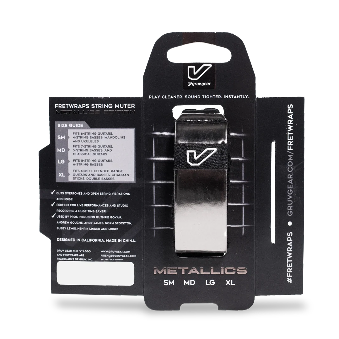 Gruv Gear FretWraps Metallics 1-Pack (Titanium, Small)