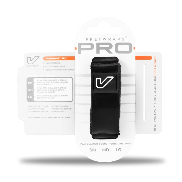 Gruv Gear FretWraps Pro Black (1-Pack, Medium) + Twistune Bundle