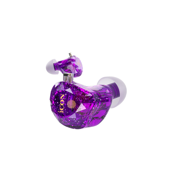 Icon Pro Audio Element 5 (Purple) In-Ear Monitoring Earphones — single earphone angled view