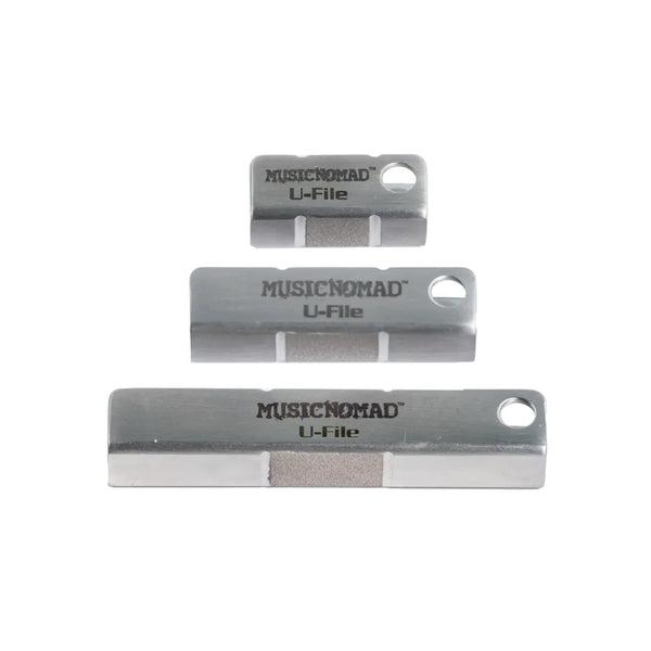 Music Nomad Fret Leveler - Diamond U-File for Leveling Single Guitar Frets - 3 Pack (1.25”, 2”, 3”)
