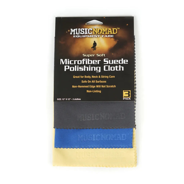 Music Nomad 3 Super Soft Edgeless Microfiber Suede Polishing Cloth Pak