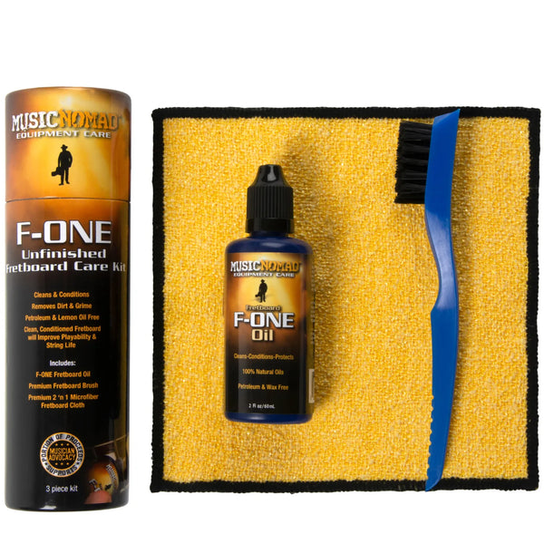 Music Nomad F-ONE Unfinished Fretboard Care Kit - Oil, Brush, Cloth