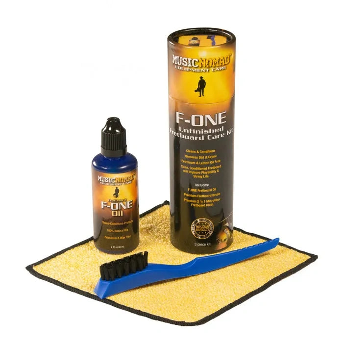 Music Nomad F-ONE Unfinished Fretboard Care Kit - Oil, Brush, Cloth