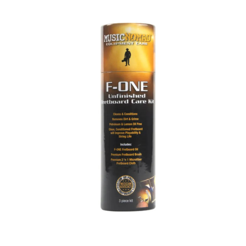 Music Nomad F-ONE Unfinished Fretboard Care Kit - Oil, Brush, Cloth
