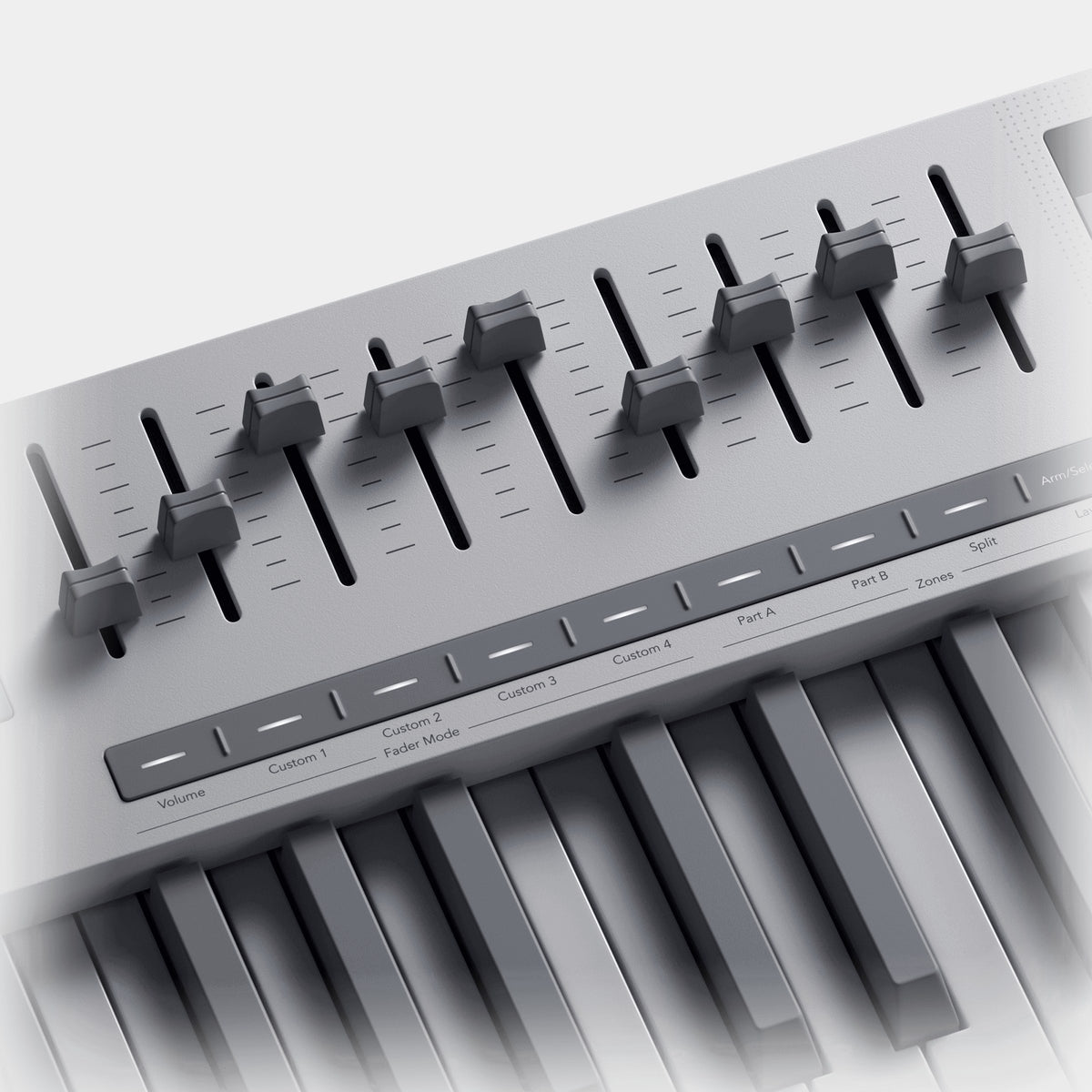 8 encoders and 9 faders.