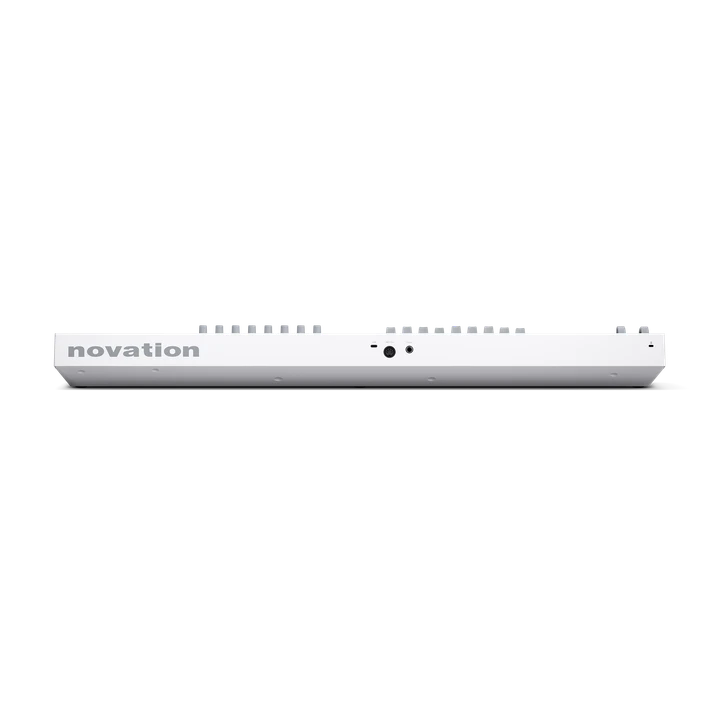 Novation LAUNCHKEY 61 MK4 (White Edition) 61-Key Semi-Weighted MIDI Controller — front edge with Novation logo