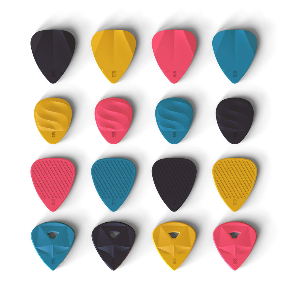 Rombo Guitar Pick Set - Try Out Mix (4 Picks - 0.45 mm, 2.0mm, 0.75mm and 1.25mm) - Mixed Colors - Packshot 1