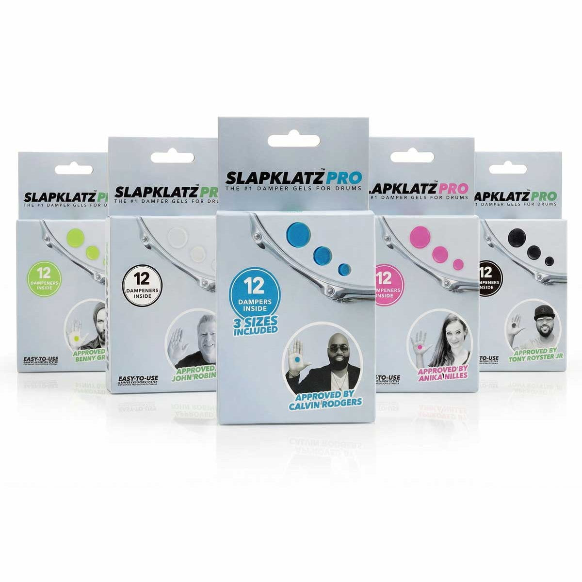 SlapKlatz 12 SlapKlatz PRO Refillz Gel Pads - Alien Green w/Pro Case - Packshot 2