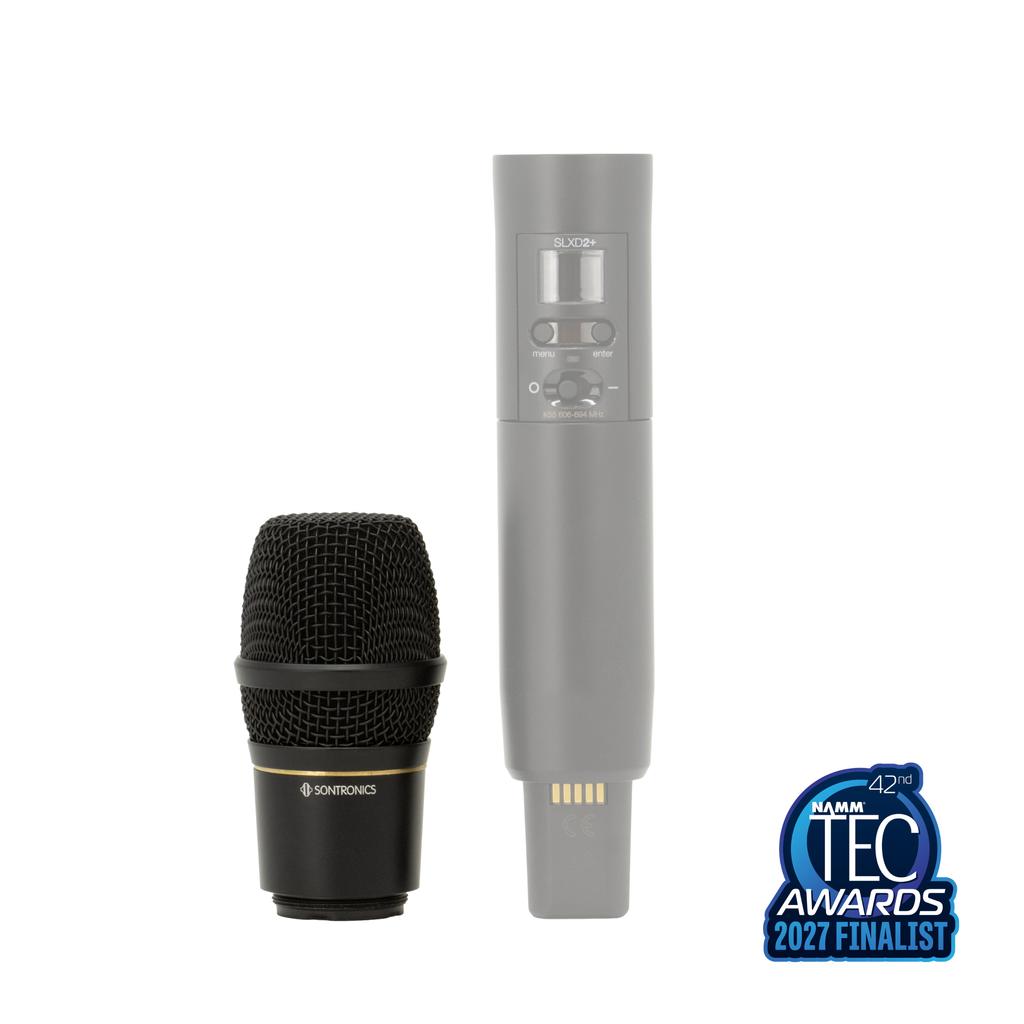 Sontronics SOLO W1 Professional Wireless Dynamic Capsule — capsule fitted to transmitter