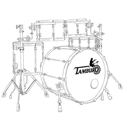 Tamburo UNIKA 5-Piece Professional Drum Kit - Fantasy Red (22B/10T/12T/14F/14S) - Packshot 3