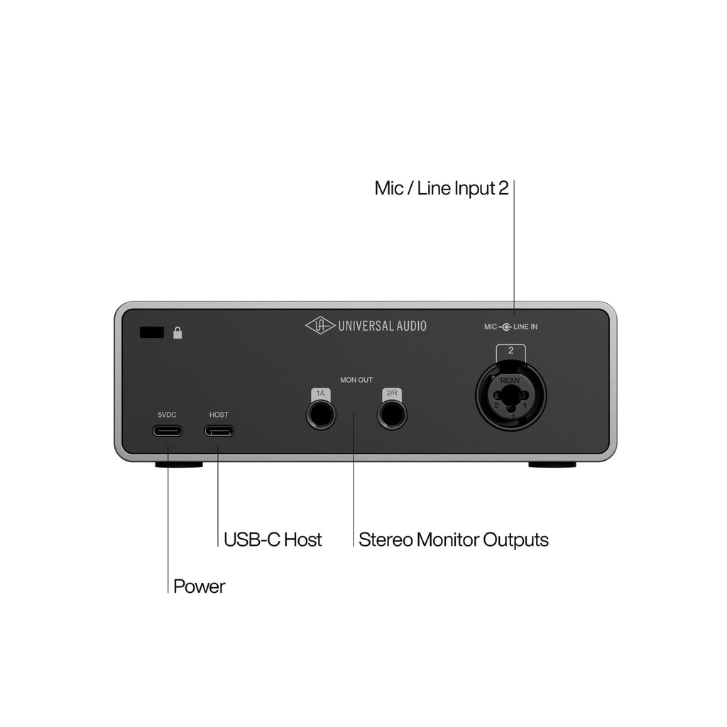 Universal Audio Volt 1 Gen 2 USB Audio Interface — rear panel connections