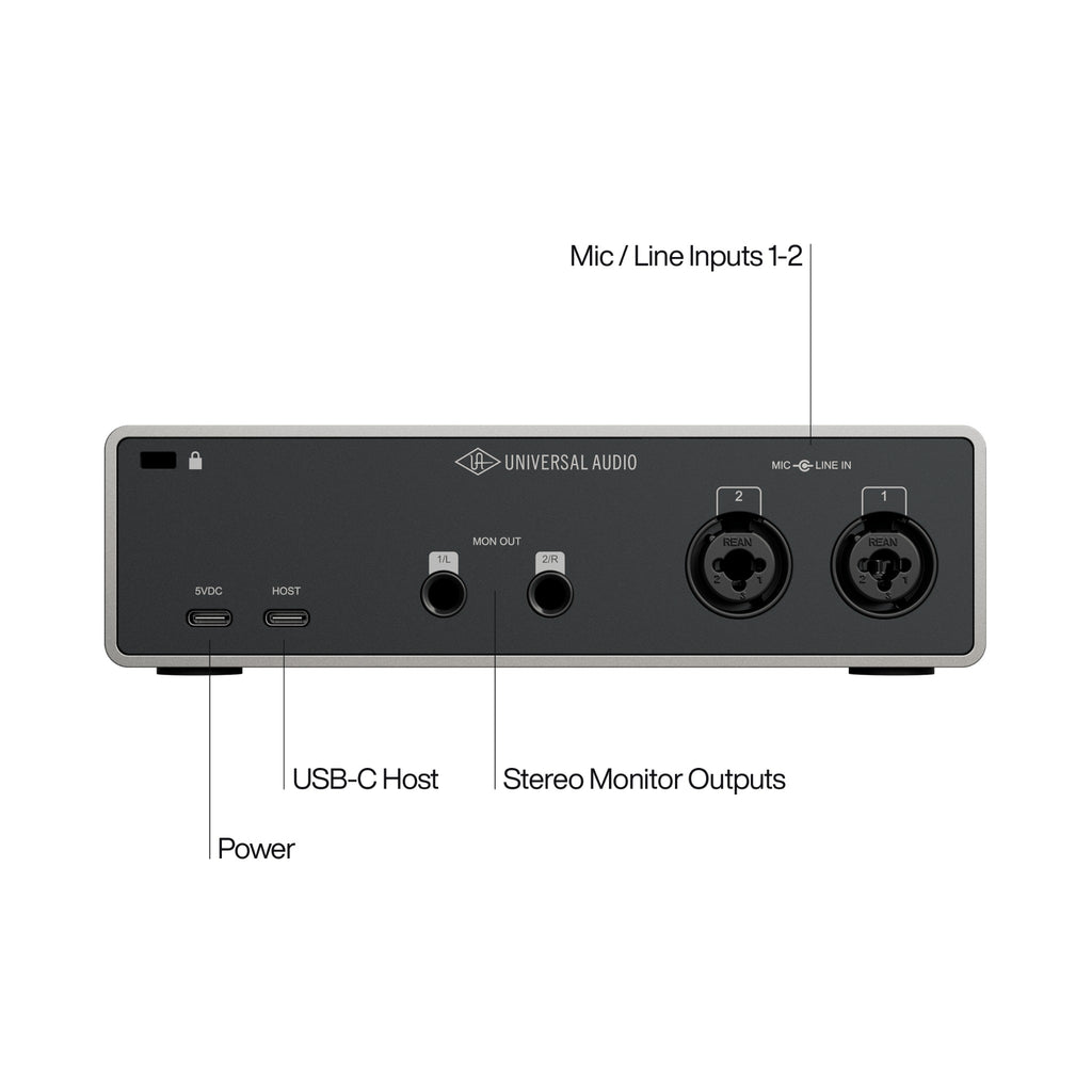 Universal Audio Volt 2 Gen 2 USB Audio Interface — rear panel connections