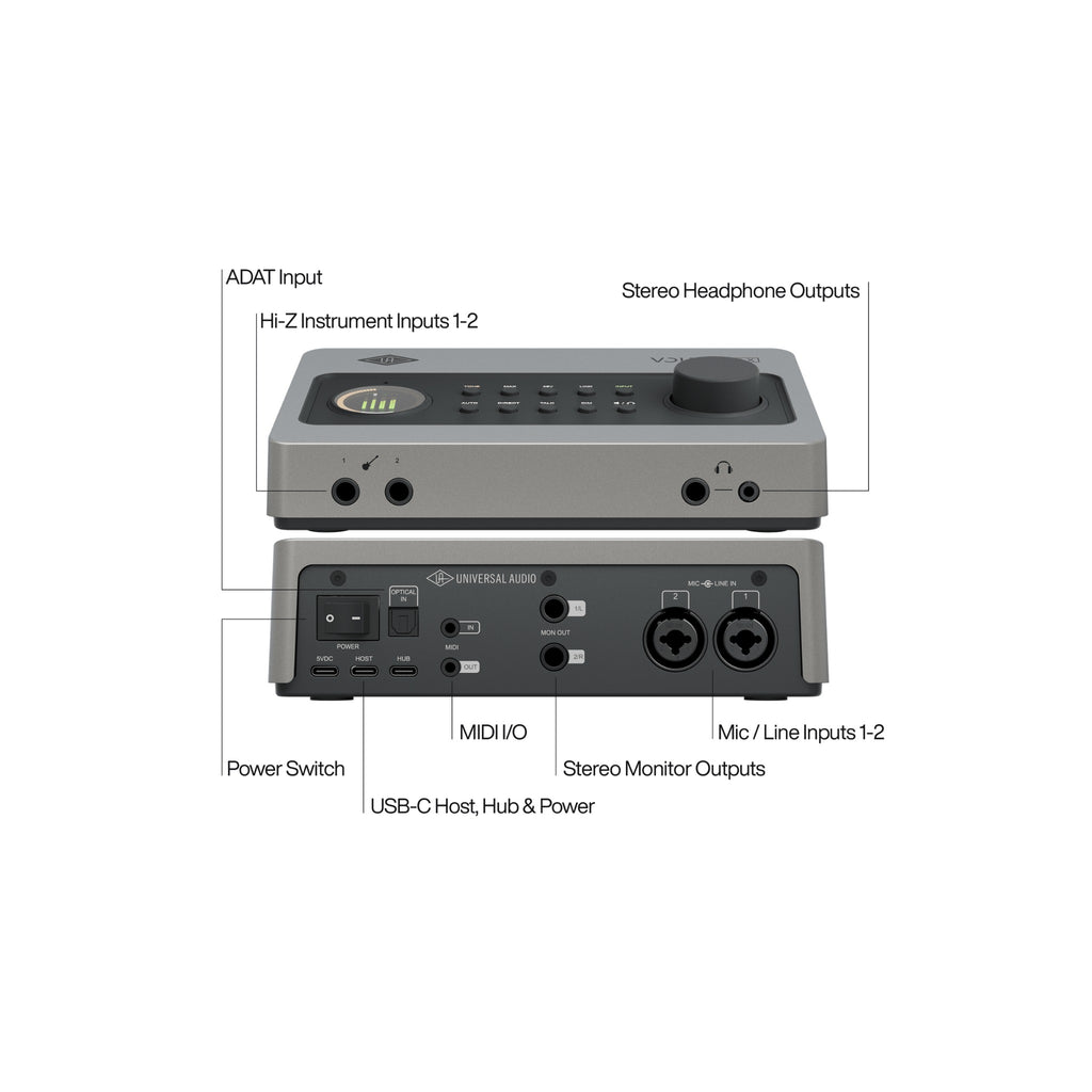 Universal Audio Volt 2 Max USB Audio Interface — rear panel connections