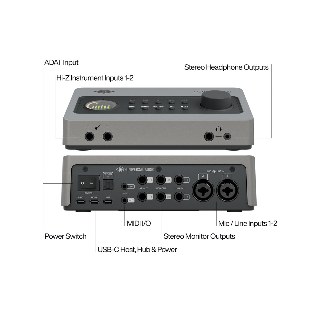 Universal Audio Volt 4 Max USB Audio Interface — rear panel connections