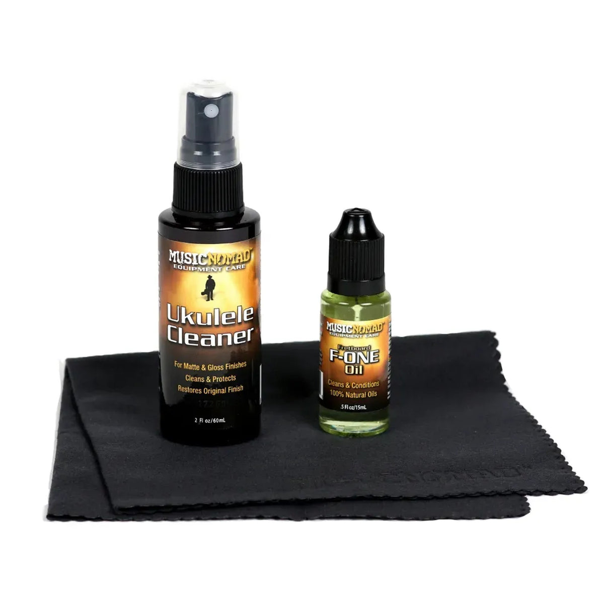 Music Nomad Premium Ukulele Care Kit (3 Pak) - Ukulele Cleaner, F-ONE(1/2 oz.), Cloth